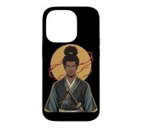 Carcasa para iPhone 14 Pro Guerrero Samurai Africano Katana Negro Historia Mes Bushido