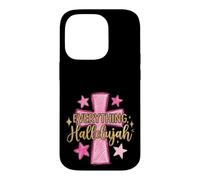 Carcasa para iPhone 14 Pro Hallelujah Christian Girls Pink Cross Preppy Doodles Stars