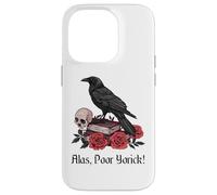 Carcasa para iPhone 14 Pro Hamlet Shakespeare Jugar Cita por desgracia, Pobre Yorick!