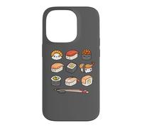 Carcasa para iPhone 14 Pro Happy Sushi Anime Kawaii Set Japanese Food Lover Otaku Manga