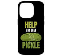 Carcasa para iPhone 14 Pro Help I'm In A Pickle Sarcástico Juego de Palabras Divertido para el Amante de los pepinillos