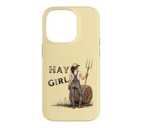 Carcasa para iPhone 14 Pro Heno Girl Funny Farm Cowgirl Western Rustic Granero Vida