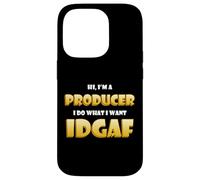 Carcasa para iPhone 14 Pro Hi I'm a Producer Idgaf Funny Song Music or Movie Producing