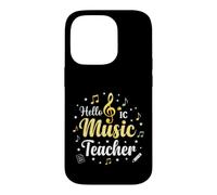 Carcasa para iPhone 14 Pro Hola Música Profesor Notas Musicales Clave de Sol
