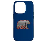 Carcasa para iPhone 14 Pro Horizonte de la Ciudad de Chicago Dentro de una Silueta parda
