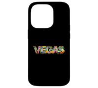 Carcasa para iPhone 14 Pro Horizonte de Las Vegas con Edificios icónicos en Negrita Texto de Las Vegas