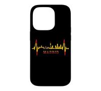 Carcasa para iPhone 14 Pro Horizonte de Madrid Skyline Latido Pulso Bandera Amo Madrid