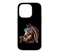 Carcasa para iPhone 14 Pro Horse Stuff Gafas de Sol Caballos Salvajes Montar a Caballo Divertido