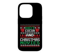 Carcasa para iPhone 14 Pro Hot Cocoa and Christmas Movies Ugly Sweater Winter Art