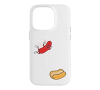 Carcasa para iPhone 14 Pro Hot Dog Saltando En Bun Retro Summer BBQ Grill 4 de Julio