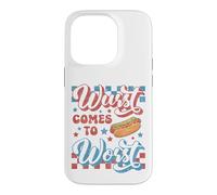 Carcasa para iPhone 14 Pro Hotdog Wurst llega a lo Peor Divertido Perrito Caliente del 4 de Julio