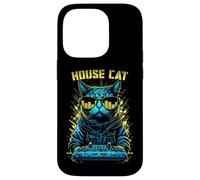 Carcasa para iPhone 14 Pro House Cat DJ Rave EDM Music Deejay Equalizer Gafas de Sol