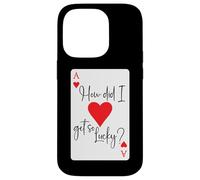 Carcasa para iPhone 14 Pro How Did I Get So Lucky Ace Card Hearts Valentine Anniversary