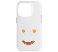 Carcasa para iPhone 14 Pro Huevos fritos y Tocino Cara Feliz Desayuno Comida Niños Hombres Mujeres