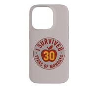 Carcasa para iPhone 14 Pro Humor de Maestros Jubilados: sobreviví 30 años de Lunes
