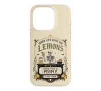 Carcasa para iPhone 14 Pro Humor Oscuro gótico limón Cita Esqueleto Mercado Estado de ánimo