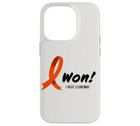 Carcasa para iPhone 14 Pro I Beat Leukemia Graphic, I Won! Orange Ribbon For Survivors
