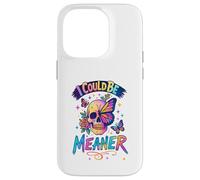Carcasa para iPhone 14 Pro I Could Be Meaner Skull Butterfly Art, Dark Gothic Floral
