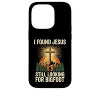 Carcasa para iPhone 14 Pro I Found Jesus Still Looking For Bigfoot Cristo Cruz Dios Rey