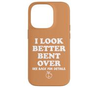 Carcasa para iPhone 14 Pro I Look Better Bent Over Book See Back for Details Peach Butt