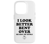 Carcasa para iPhone 14 Pro I Look Better Bent Over Book See Back for Details Peach Butt