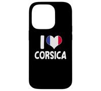 Carcasa para iPhone 14 Pro I Love Corsica Francia Bandera Corazón Orgullo Córcega