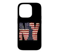 Carcasa para iPhone 14 Pro I Love New York, Vintage New York Liberty USA Flag Graphic