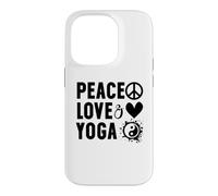 Carcasa para iPhone 14 Pro I Love Yoga Instructor Women Peace Love and Yoga with Saying
