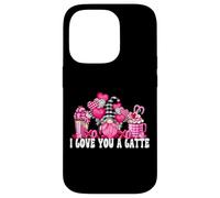 Carcasa para iPhone 14 Pro I Love You A Latte Pink Buffalo Plaid Decor Valentines GNOME