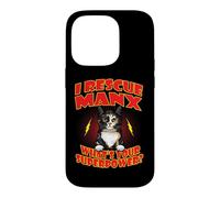 Carcasa para iPhone 14 Pro I Rescue Manx Cat What's Your Superpower Funny Cats Lover