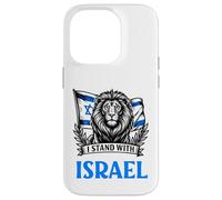 Carcasa para iPhone 14 Pro I Stand with Israel Hebreo Lion Flag Design