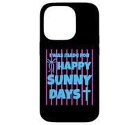 Carcasa para iPhone 14 Pro I Was Made For Happy Sunny Days - Lazo a Rayas Rosas