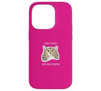 Carcasa para iPhone 14 Pro I Will Feast on Your cadáver Lindo Gato Gatito Divertido Humor Oscuro
