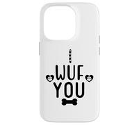 Carcasa para iPhone 14 Pro I Wuf You Dog Lover Cute Dog Paw Print Dog Mom Dad Dogs Mum