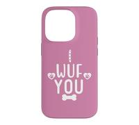 Carcasa para iPhone 14 Pro I Wuf You Paw Print Dog Mom Dog Lover Dogs Mum Dad Dog Theme