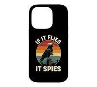 Carcasa para iPhone 14 Pro If It Flies It Spies Cuervo Vigilancia Pájaro Retro Conspiración