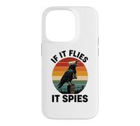 Carcasa para iPhone 14 Pro If It Flies It Spies Cuervo Vigilancia Pájaro Retro Conspiración