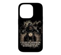 Carcasa para iPhone 14 Pro If The Devil Isn'T Bothering You... Men Christian Motorcycle
