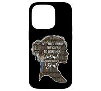 Carcasa para iPhone 14 Pro Into The Library She Goes Lose Her Mind Find Her Soul Libro