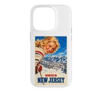 Carcasa para iPhone 14 Pro Invierno en Nueva Jersey Divertido Estilo Vintage Ski Poster