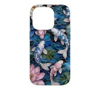 Carcasa para iPhone 14 Pro Japanese Transgender Koi Fish Stained Art Trans Lotus Pond
