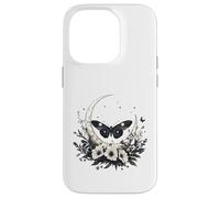 Carcasa para iPhone 14 Pro Jardín botánico de Luna Creciente de la Polilla mística