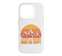 Carcasa para iPhone 14 Pro Jesus and Hiking Make Me Happy Fun para Excursionistas Unisex