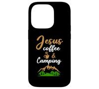 Carcasa para iPhone 14 Pro Jesus Coffee and Camping Cafeine Barista Camp Lover
