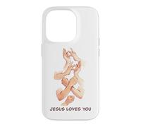 Carcasa para iPhone 14 Pro Jesus Loves You - American Sign Language Watercolor