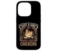 Carcasa para iPhone 14 Pro Just A Girl Who Loves Chickens Floral Farmhouse Barn