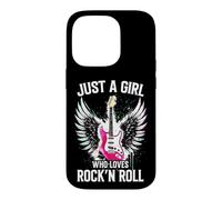 Carcasa para iPhone 14 Pro Just A Girl Who Loves Rock and Roll Rock Band Concierto de Guitarra