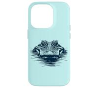 Carcasa para iPhone 14 Pro Just Chillin ’Gator - Minimal Alligator Eyes Afloat