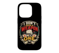 Carcasa para iPhone 14 Pro Karate Artes Marciales Dojo Black Belt Fighter