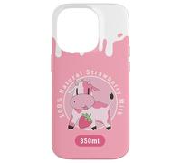 Carcasa para iPhone 14 Pro Kawaii Cute Pink Cow, Strawberry Milk Girl